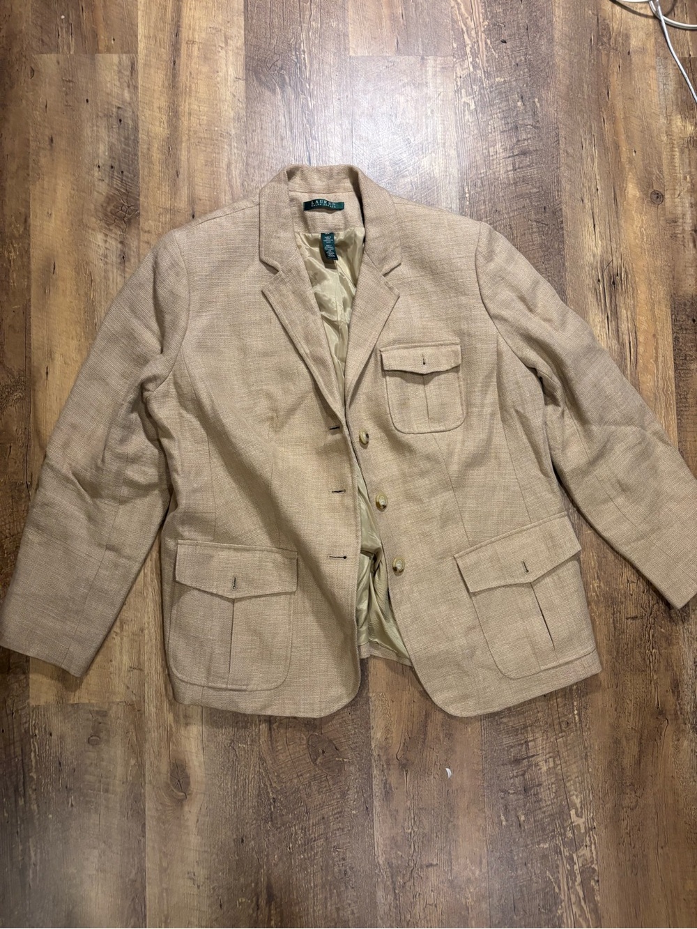 Vintage Polo Lauren Ralph Lauren 100% Linen safari blazer jacket